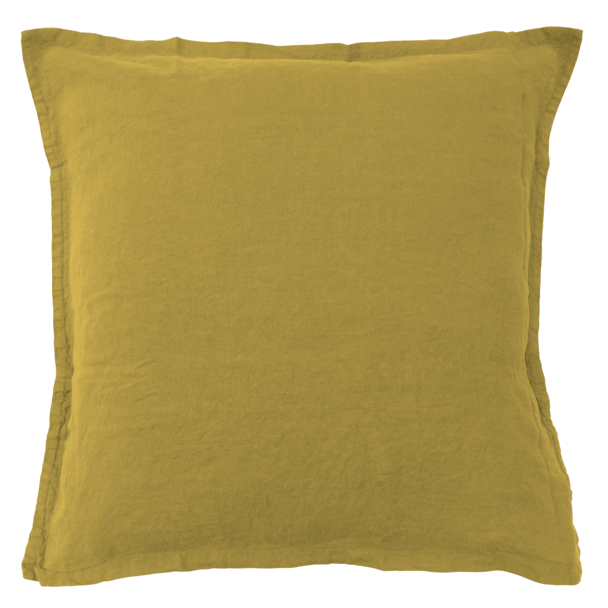 Set de 2 taies d’oreiller unies en lin lavé Safran 65x65cm