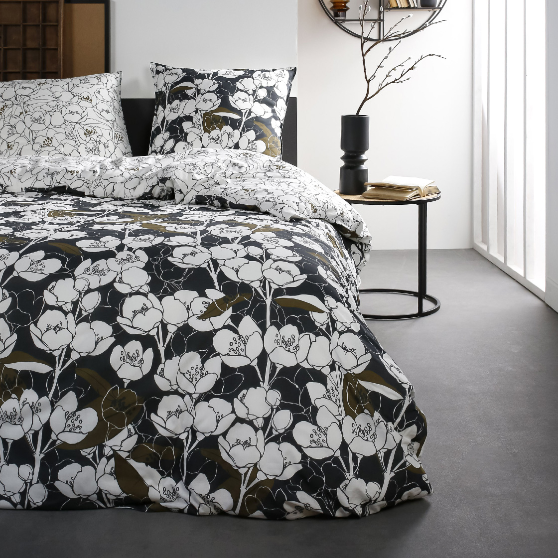 Parure de lit coton 2 personnes imprimé floral SUNSHINE