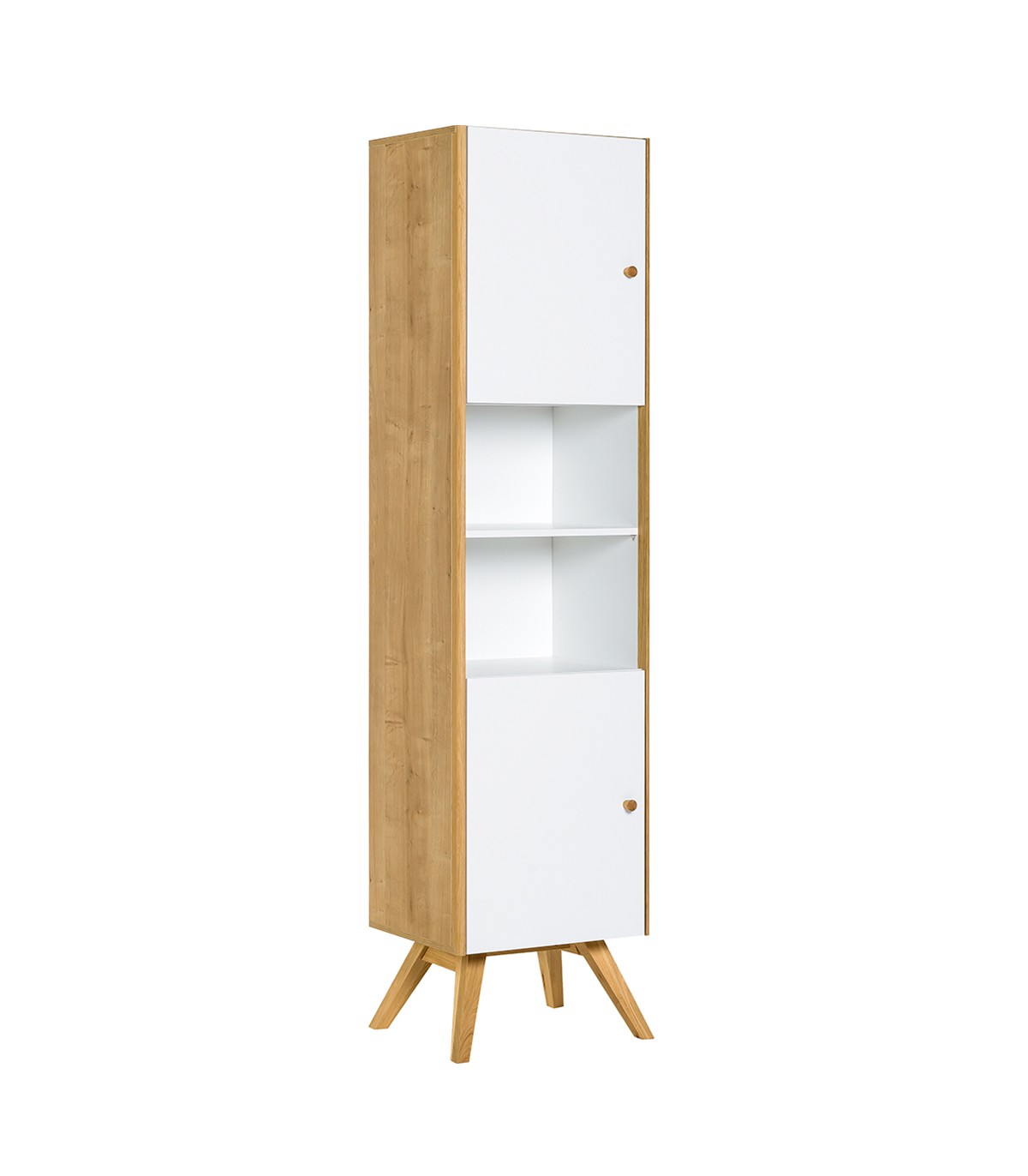 Bibliothèque 2 portes avec étagère centrale H207,5 cm - Blanc Bibliothèque 2 portes avec étagère centrale H207,5 cm - Blanc