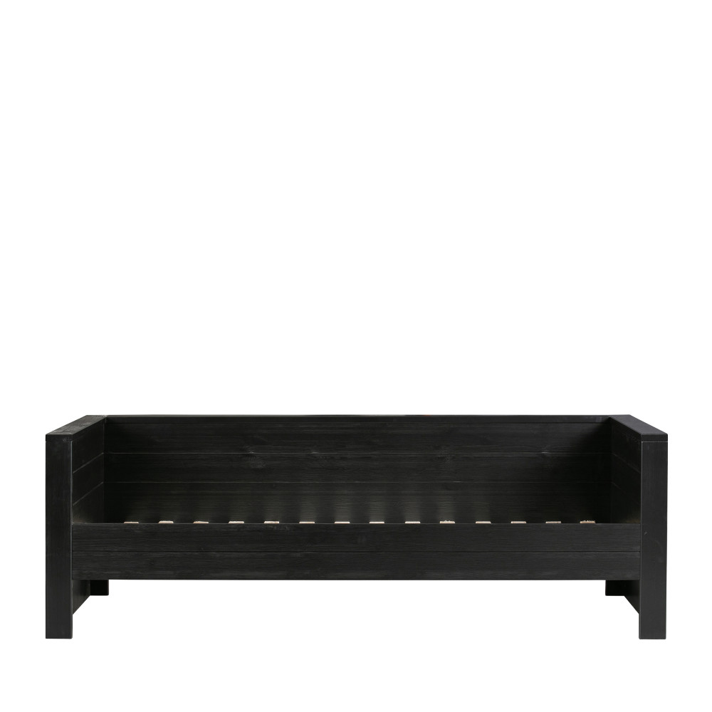 Cadre de lit banquette en bois fsc 90x200 noir