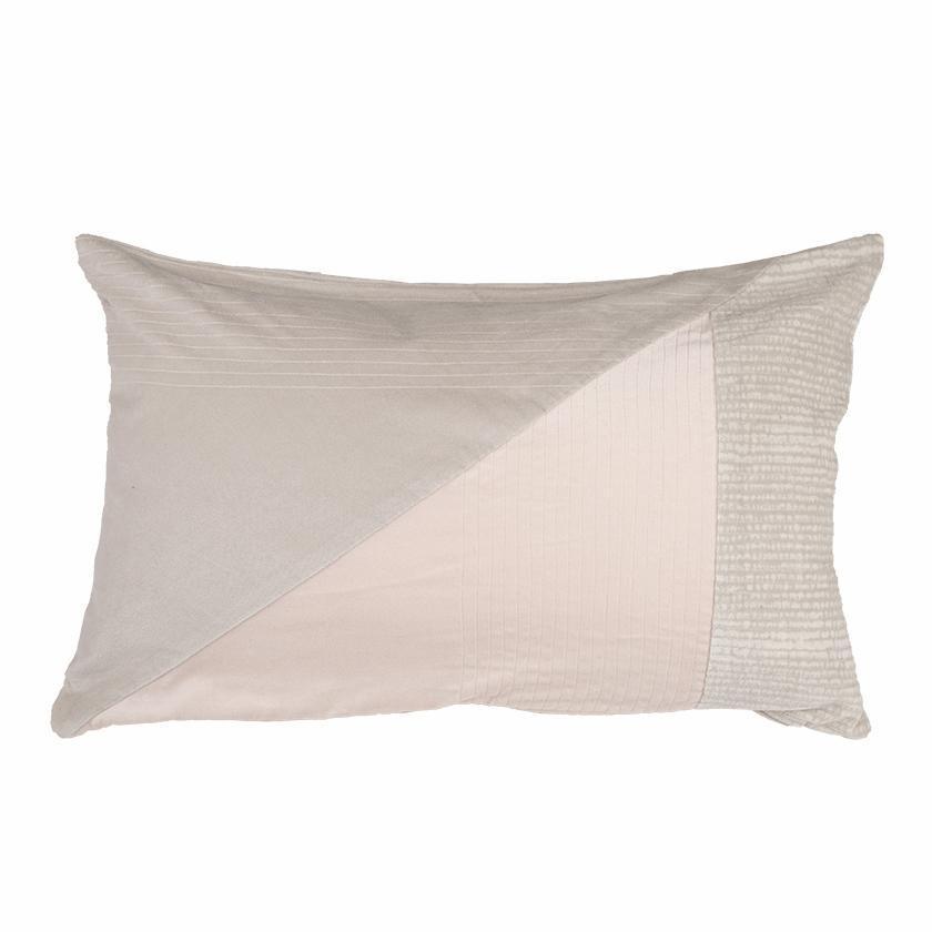 Coussin patchwork en velours rse 40x60 cm Coussin patchwork en velours rse 40x60 cm