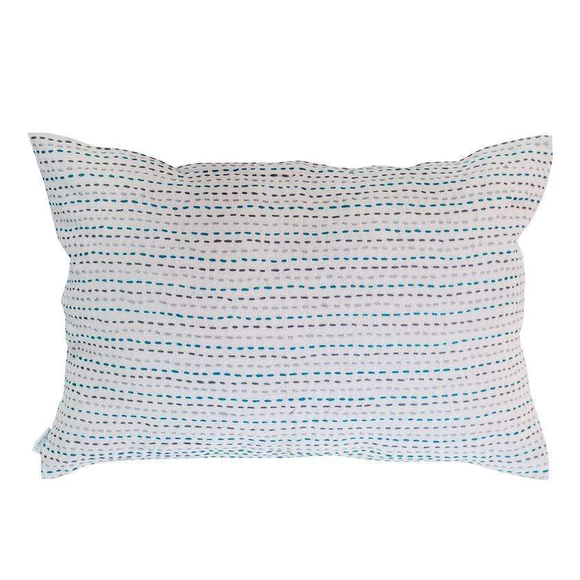 Coussin en lin brodé gris 60x40 cm Coussin en lin brodé gris 60x40 cm