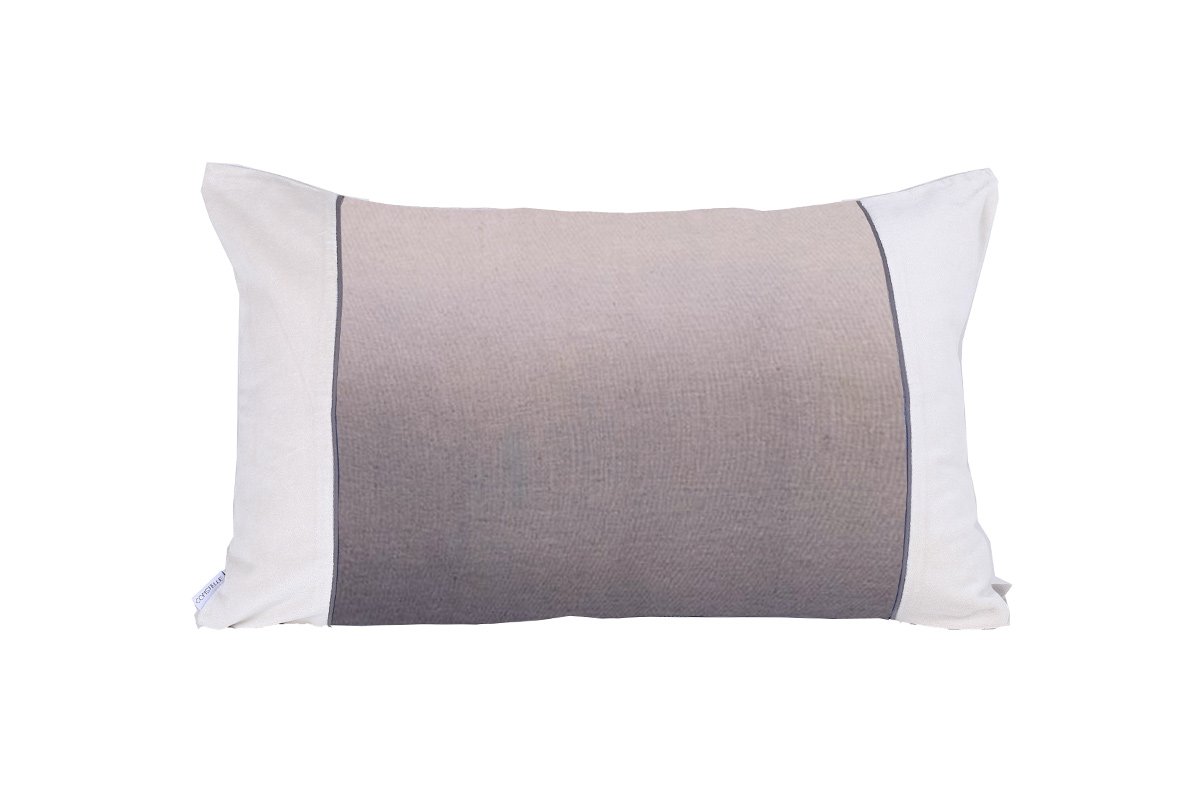 Coussin en lin et velours gris 40x60 cm Coussin en lin et velours gris 40x60 cm