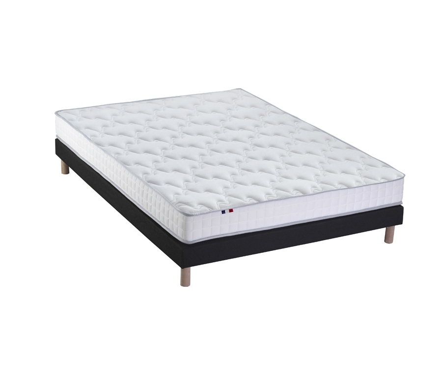 Ensemble matelas moursse hr et latex sommier noir 140x190 (photo) Ensemble matelas moursse hr et latex sommier noir 140x190