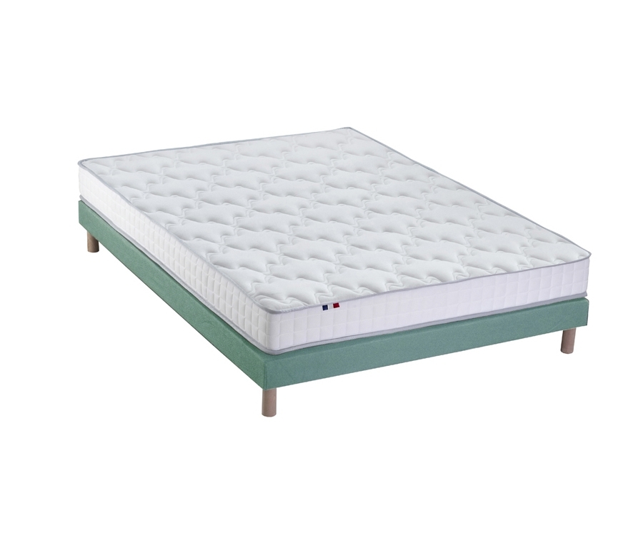 Ensemble matelas moursse hr et latex sommier vert 140x190 (photo) Ensemble matelas moursse hr et latex sommier vert 140x190