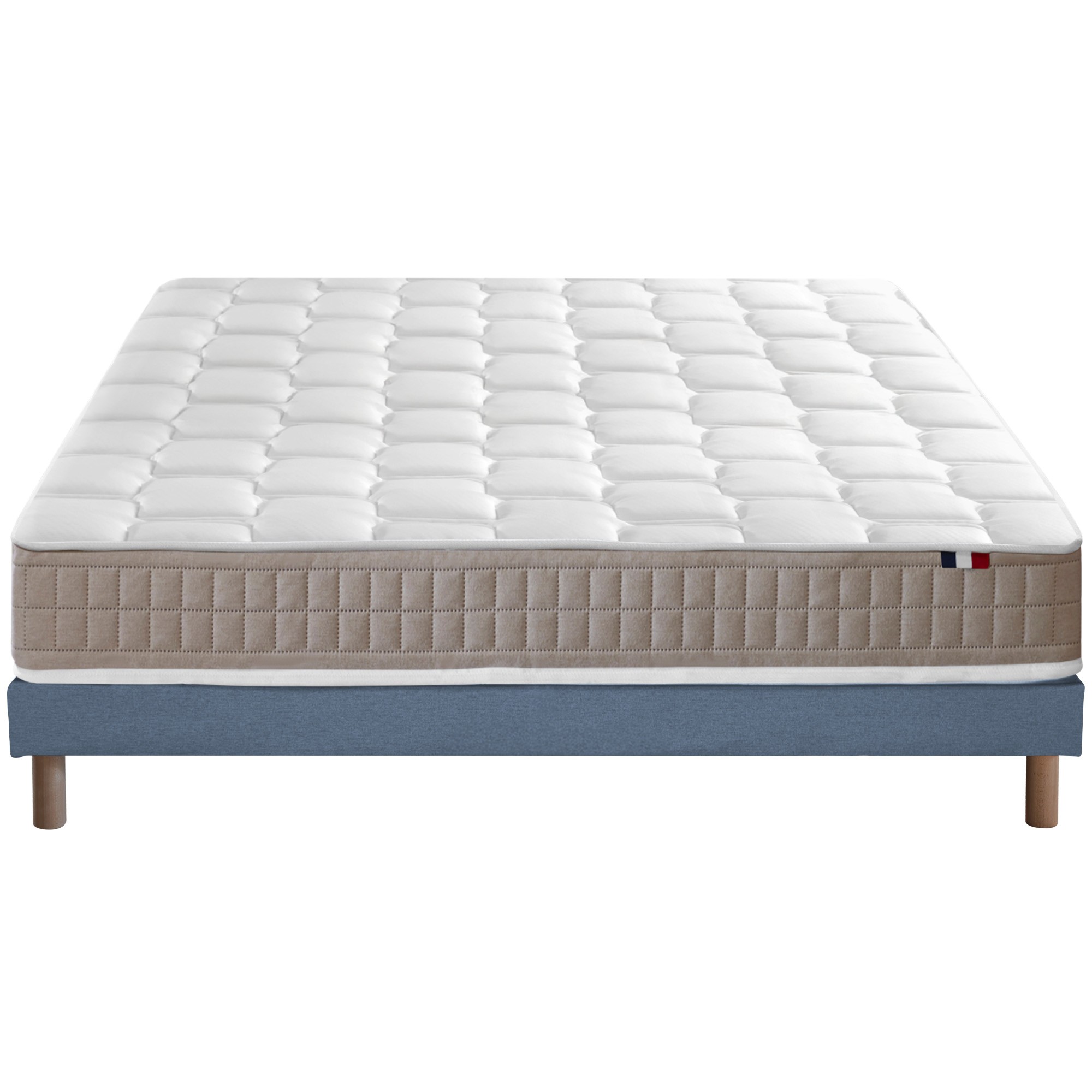 Ensemble matelas 100% latex5 zones sommier bleu 140x190 Ensemble matelas 100% latex5 zones sommier bleu 140x190