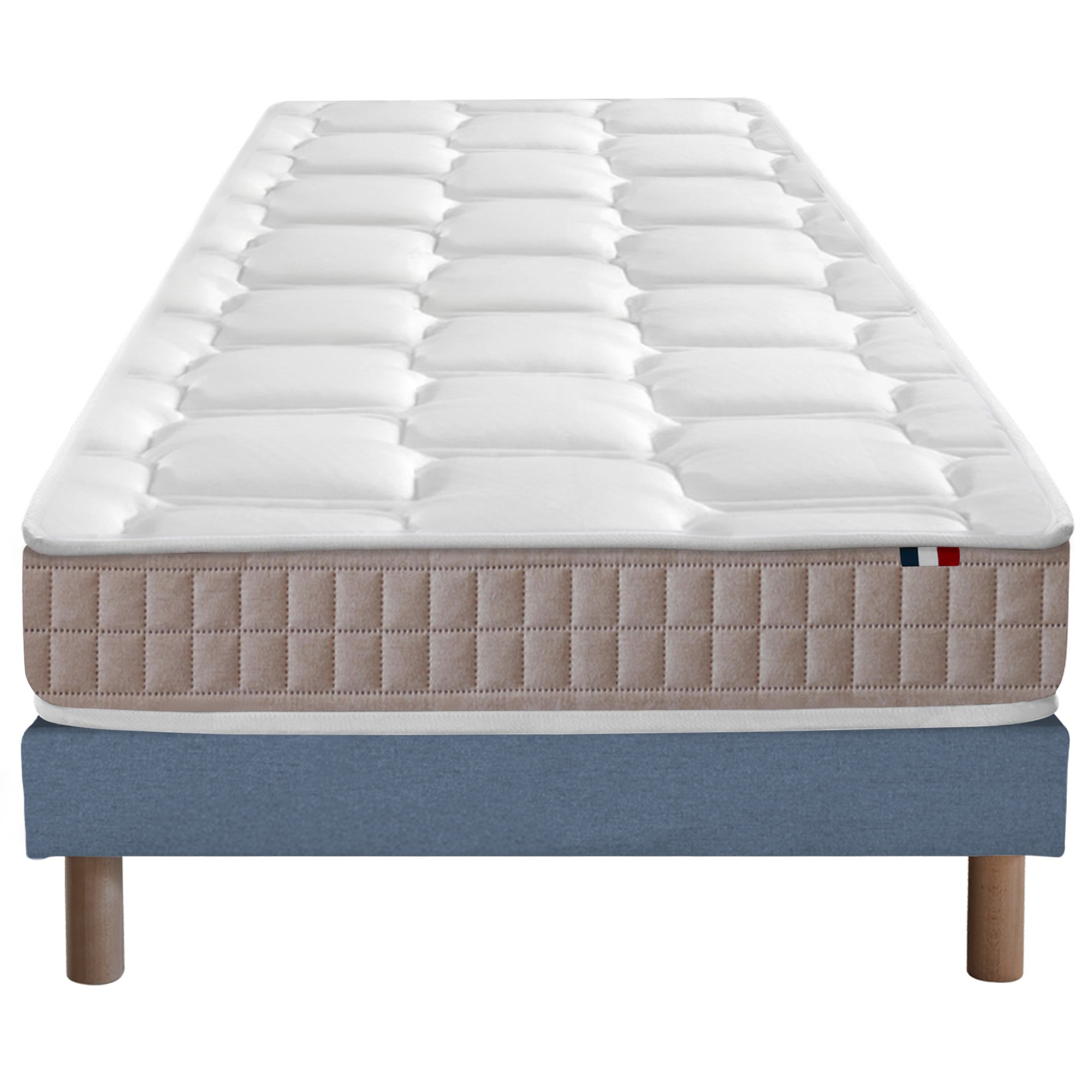 Ensemble matelas 100% latex5 zones sommier bleu 80x200 Ensemble matelas 100% latex5 zones sommier bleu 80x200