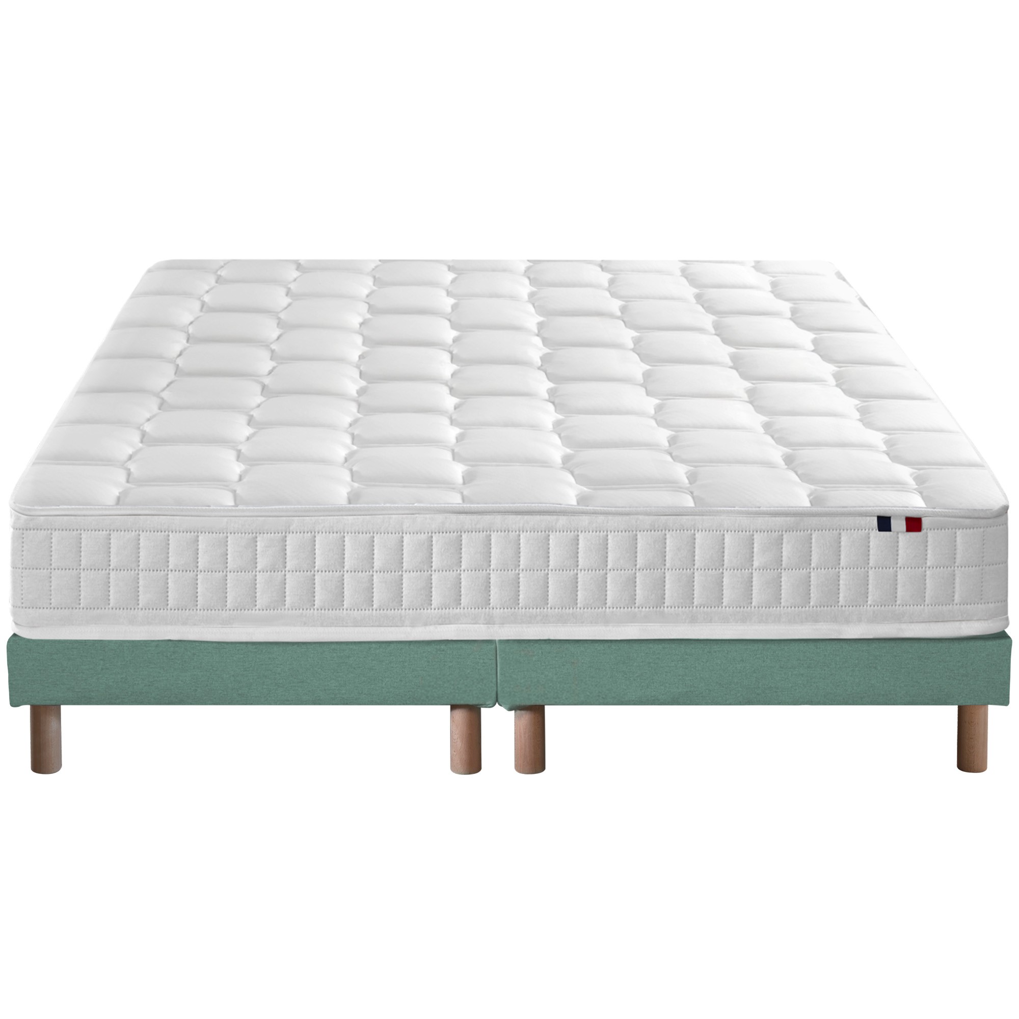 Ensemble matelas ressorts 7 zones sommier vert 160x200 (photo) Ensemble matelas ressorts 7 zones sommier vert 160x200