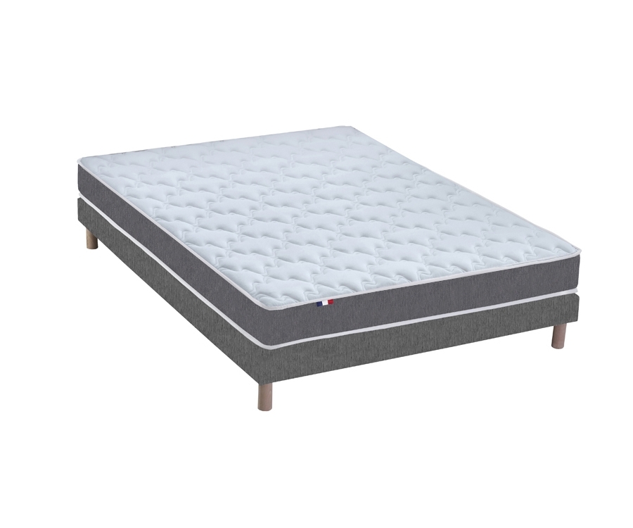 Ensemble matelas mémoire de forme gris sommier gris 140x190 Ensemble matelas mémoire de forme gris sommier gris 140x190