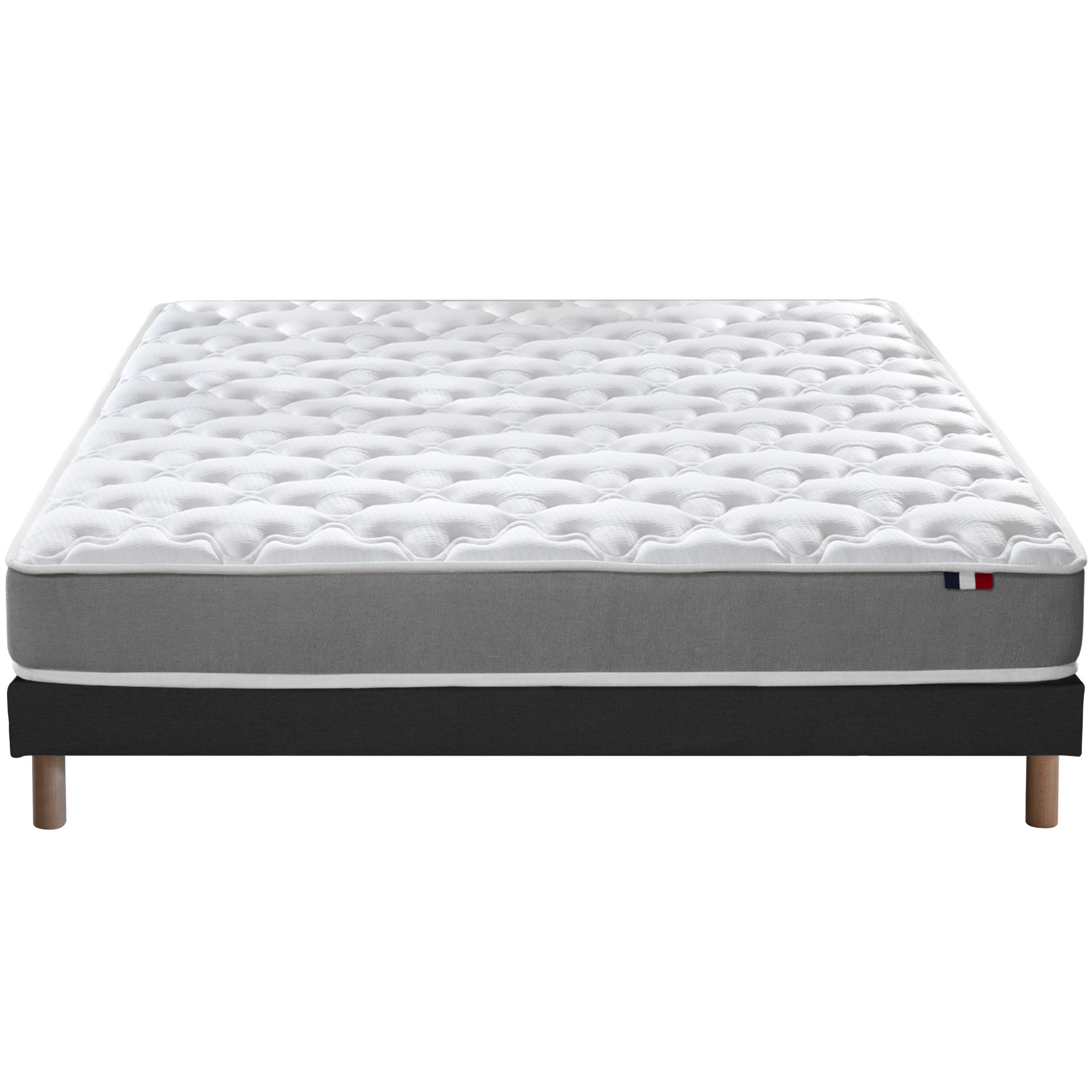 Ensemble matelas mousse ferme sommier noir 140x190 (photo) Ensemble matelas mousse ferme sommier noir 140x190