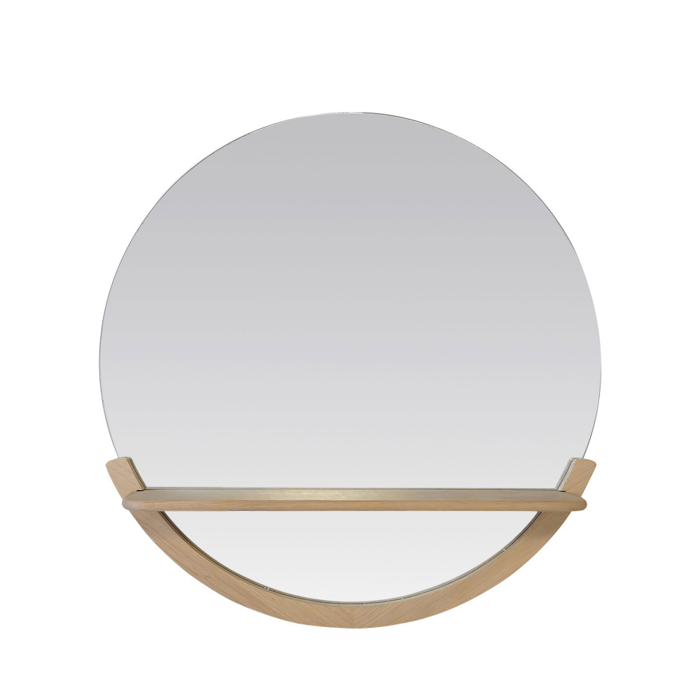 Miroir avec tablette en bois marron clair D62 Miroir avec tablette en bois marron clair D62