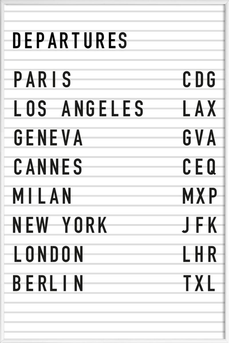 Affiche avec cadre standard (Blanc) en Blanc & Noir/60x90 Affiche avec cadre standard (Blanc) en Blanc & Noir/60x90