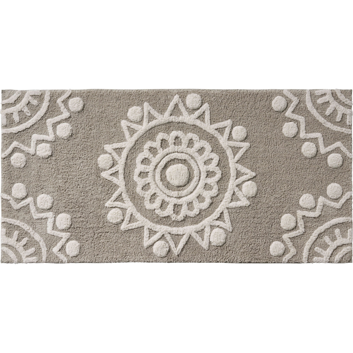 Tapis de bain fantaisie 60x120cm coton Taupe Pondichery Tapis de bain fantaisie 60x120cm coton Taupe Pondichery