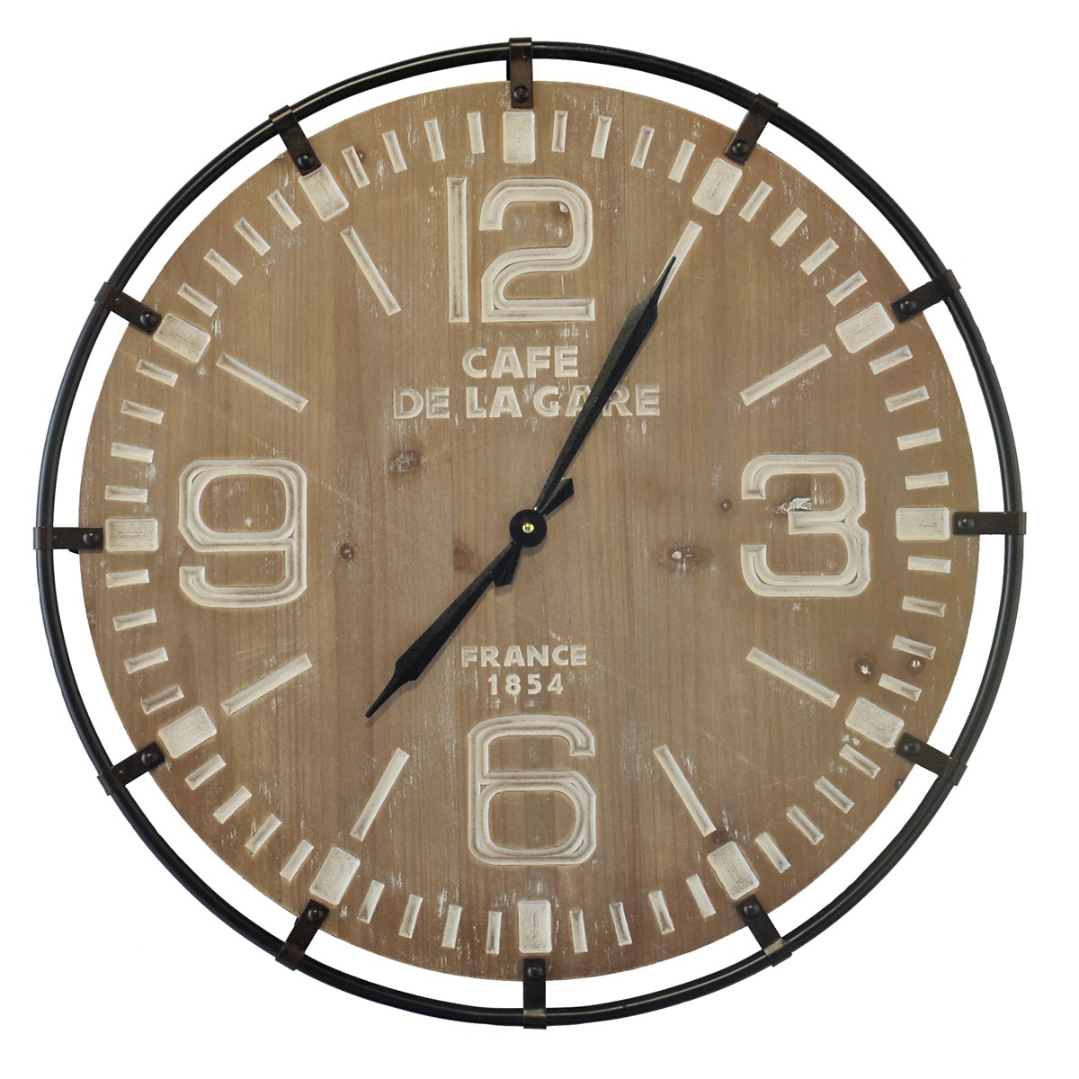 Horloge bois et métal marron D65 Horloge bois et métal marron D65