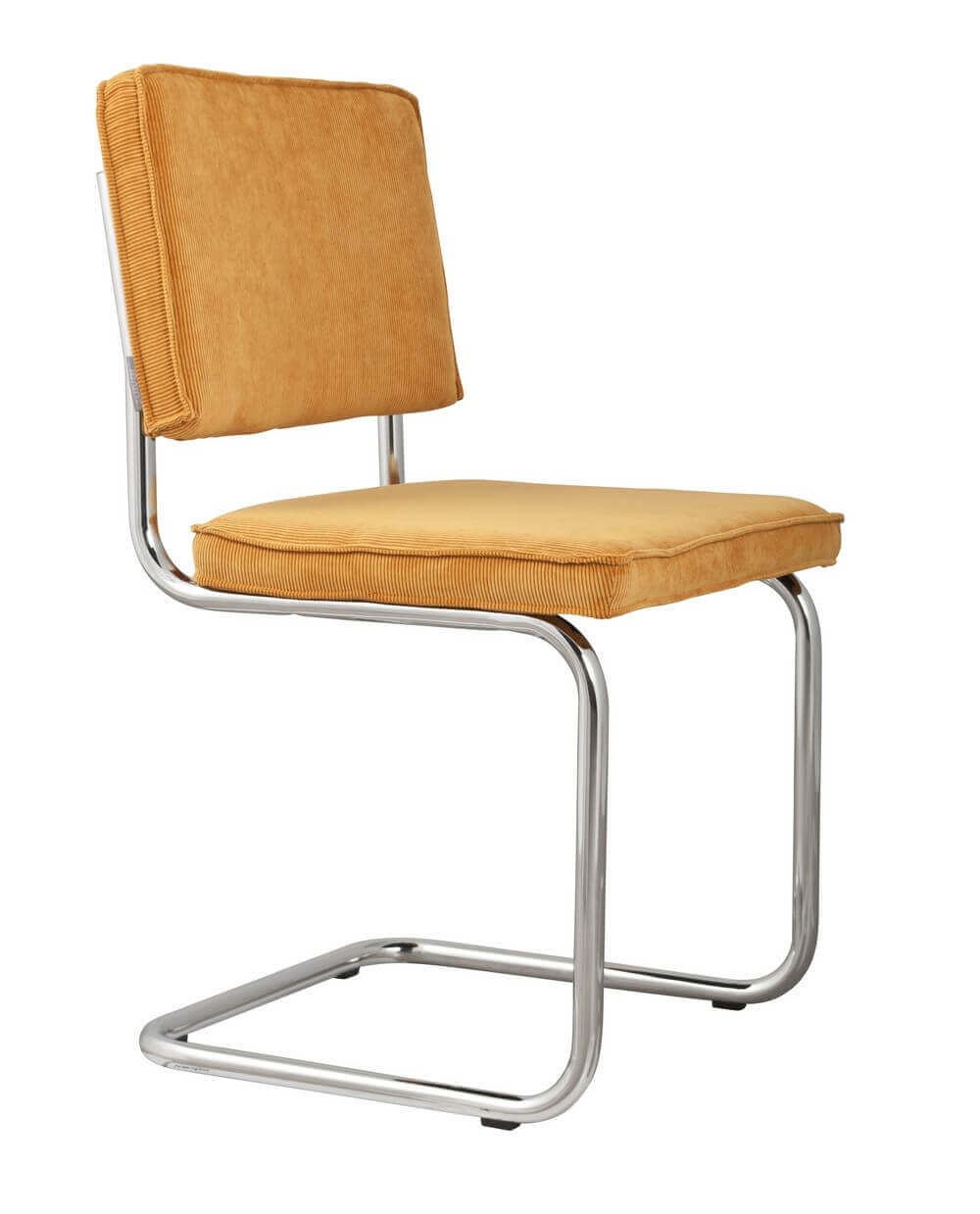 Chaise en velours jaune