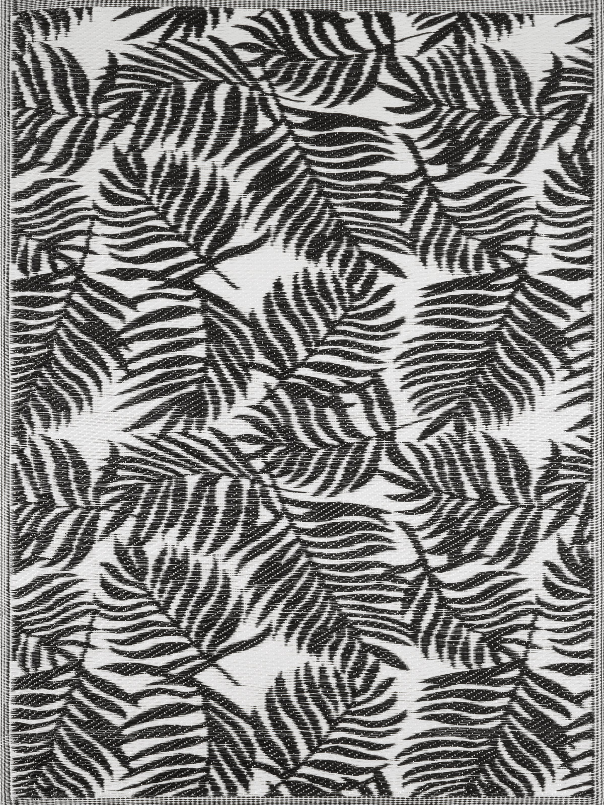 Tapis extérieur motif palmier noir 120x160