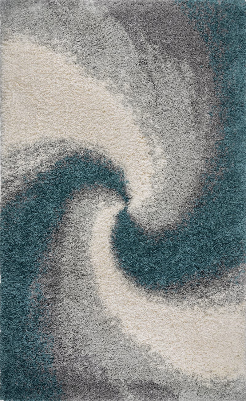 Tapis shaggy motif spirale bleu de prusse 120x170 Tapis shaggy motif spirale bleu de prusse 120x170