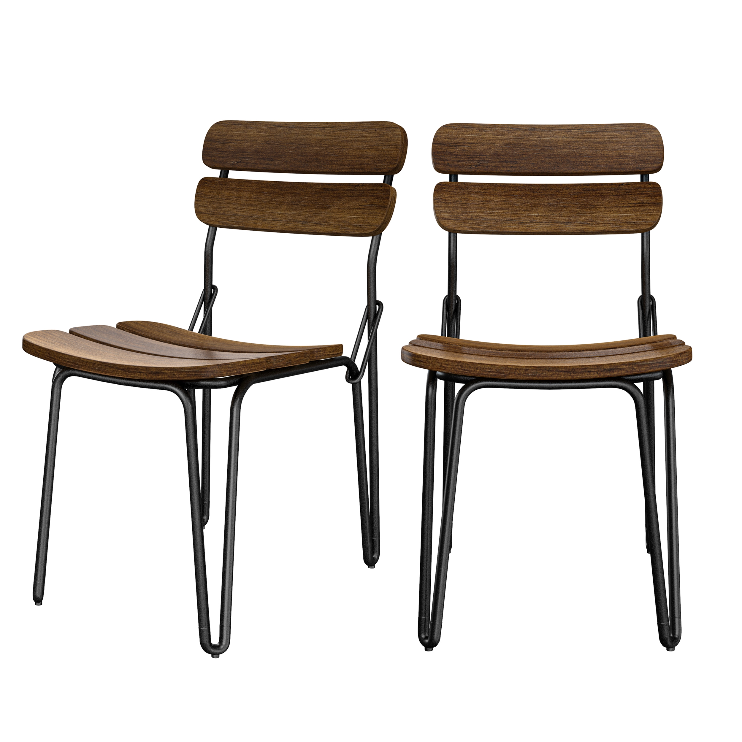 Chaise en bois de pin vieilli (lot de 2) (photo) Chaise en bois de pin vieilli (lot de 2)