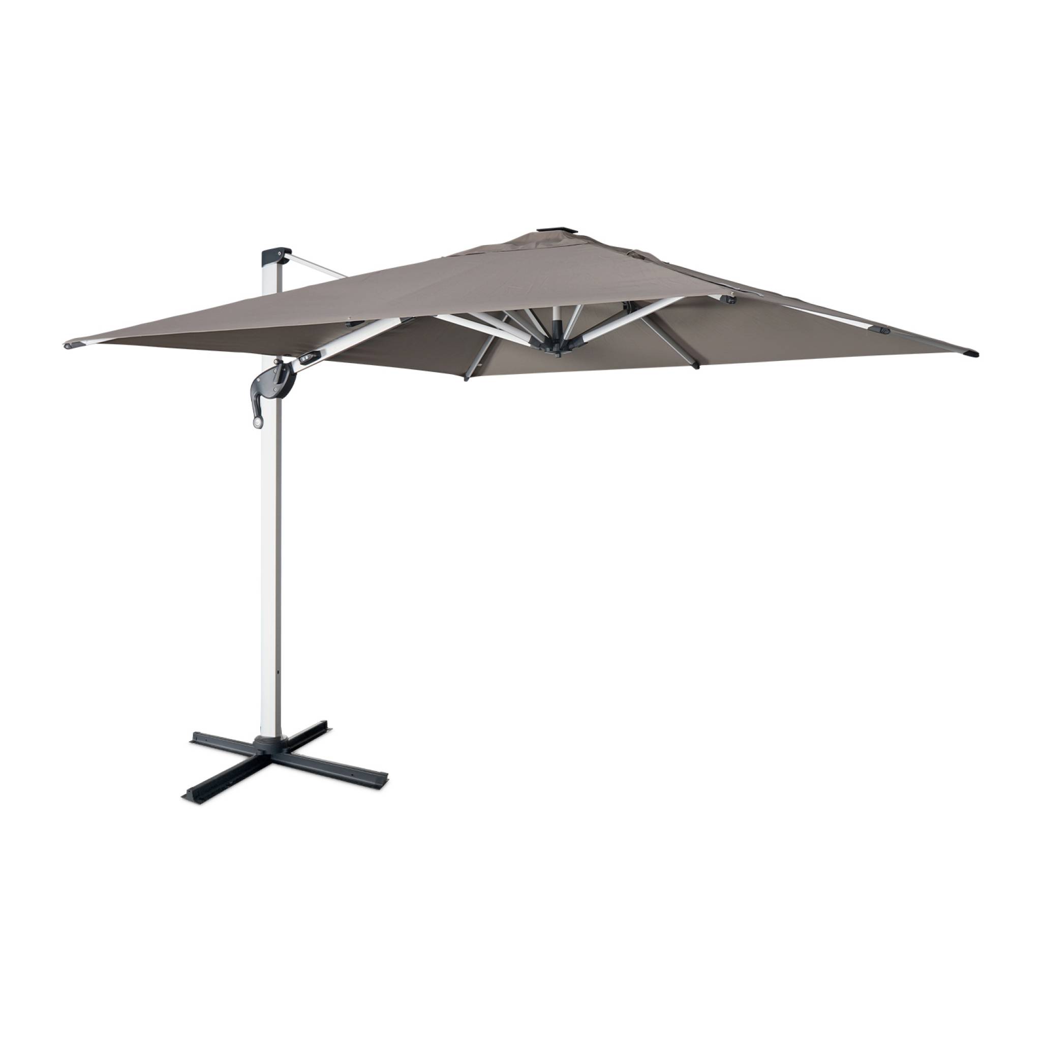 Parasol déporté haut de gamme carré 3x3m - taupe - toile