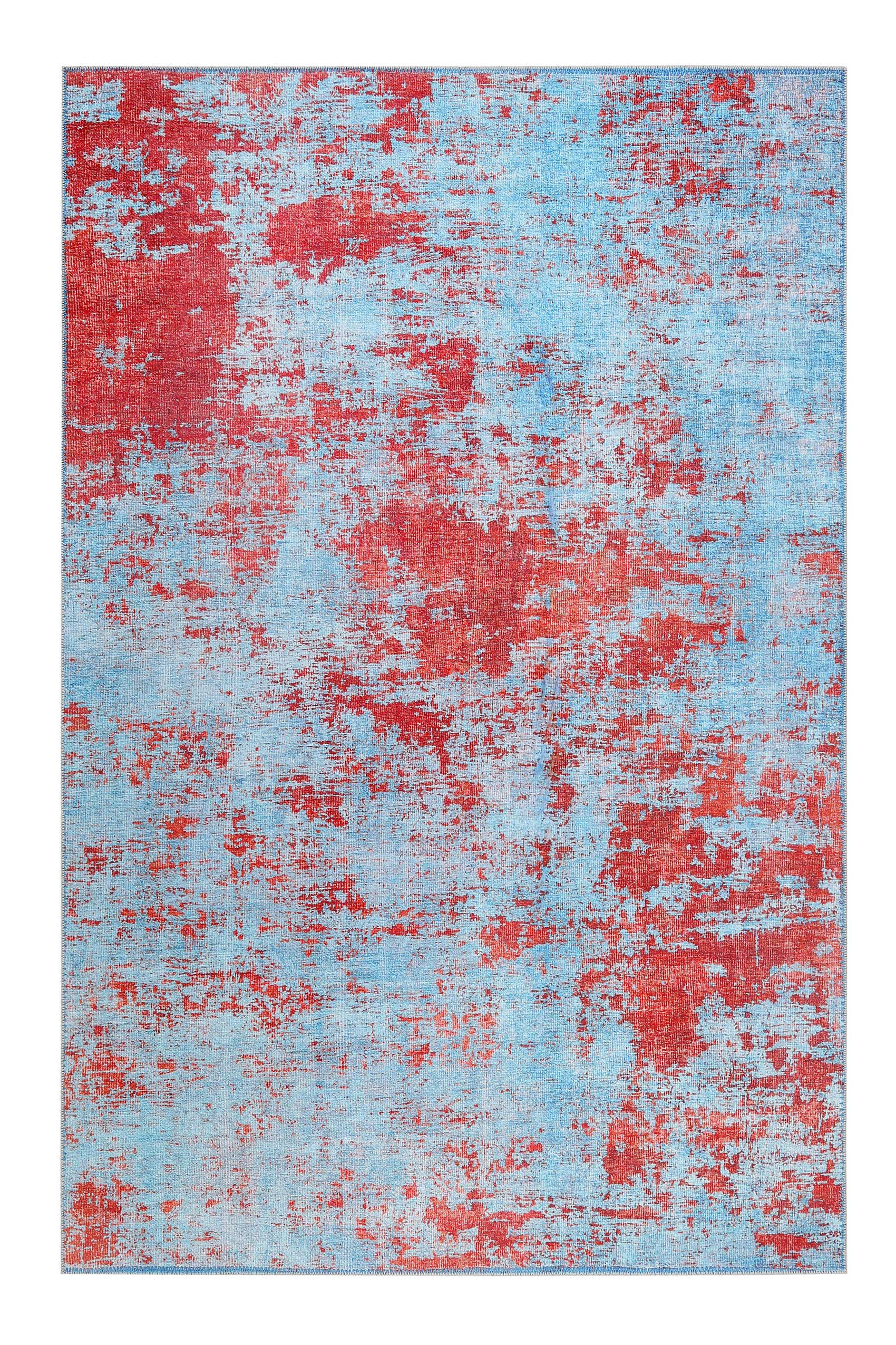 Tapis tissé extra plat bleu et rouge brique 130x190 Tapis tissé extra plat bleu et rouge brique 130x190