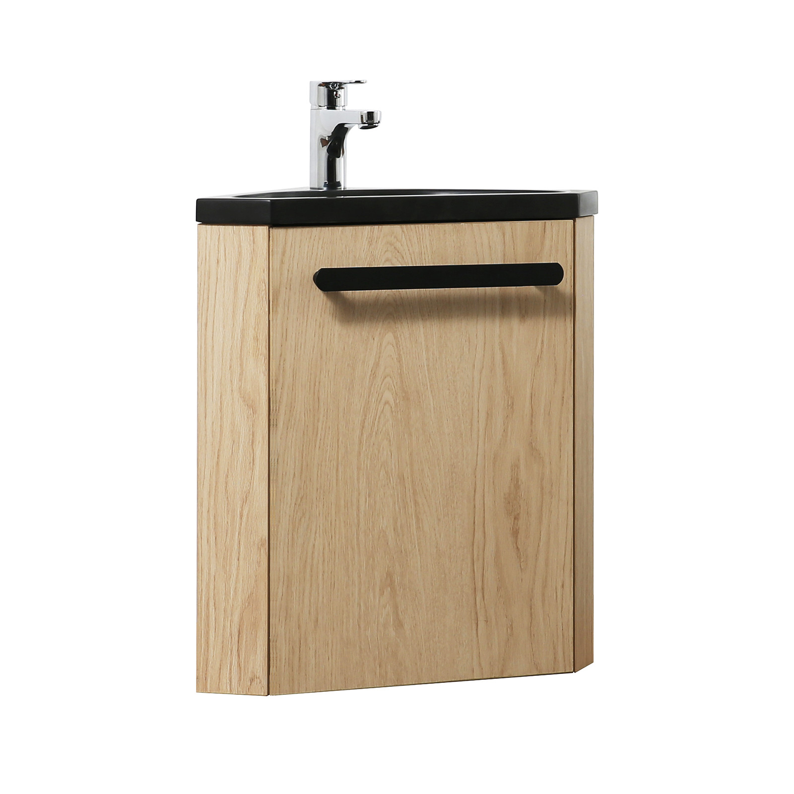 Meuble lave-mains effet bois clair avec robinet Meuble lave-mains effet bois clair avec robinet