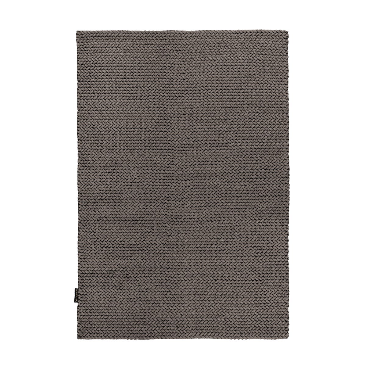 Tapis tressé main en Laine Gris 80x150 cm Tapis tressé main en Laine Gris 80x150 cm