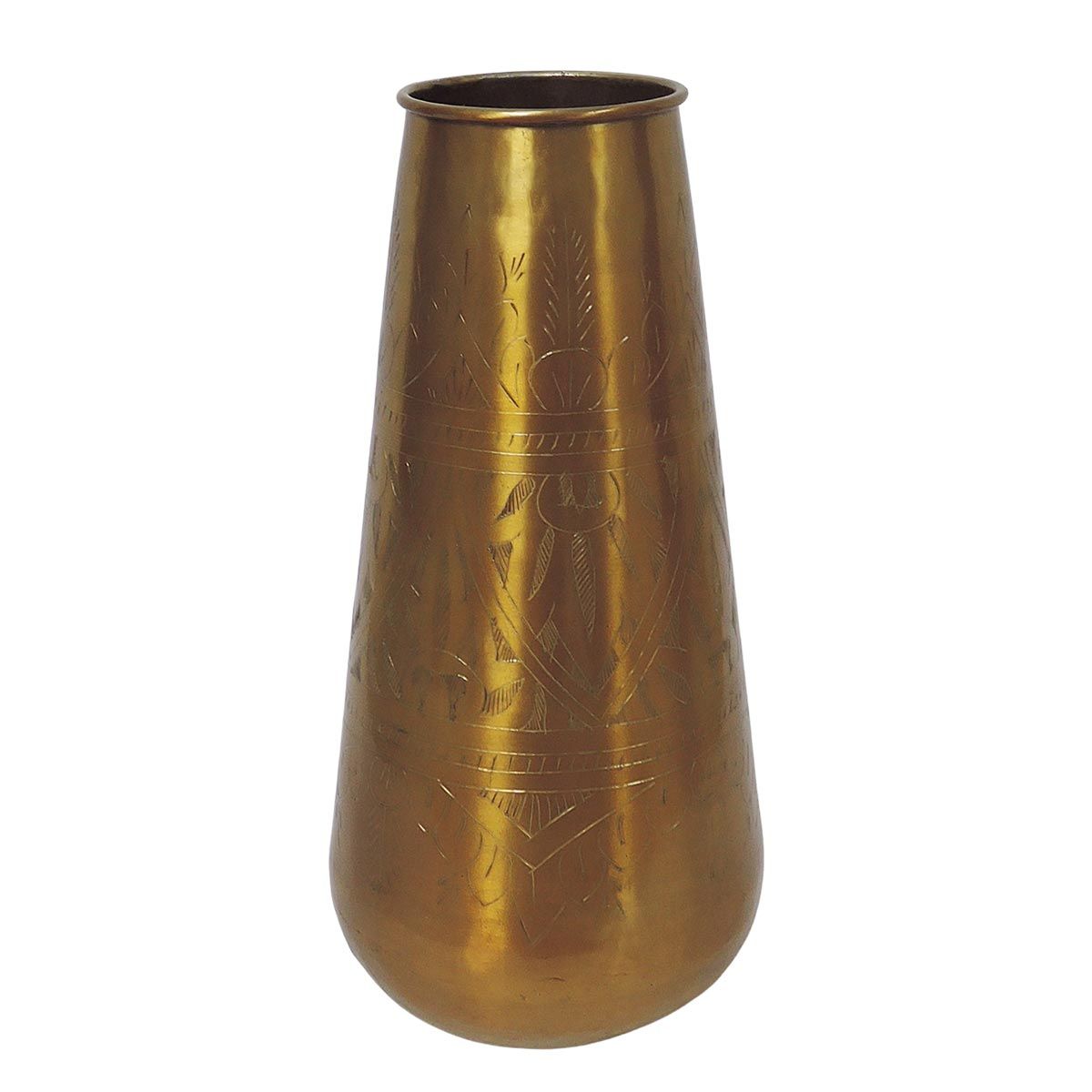Vase cylindrique aluminium motifs or