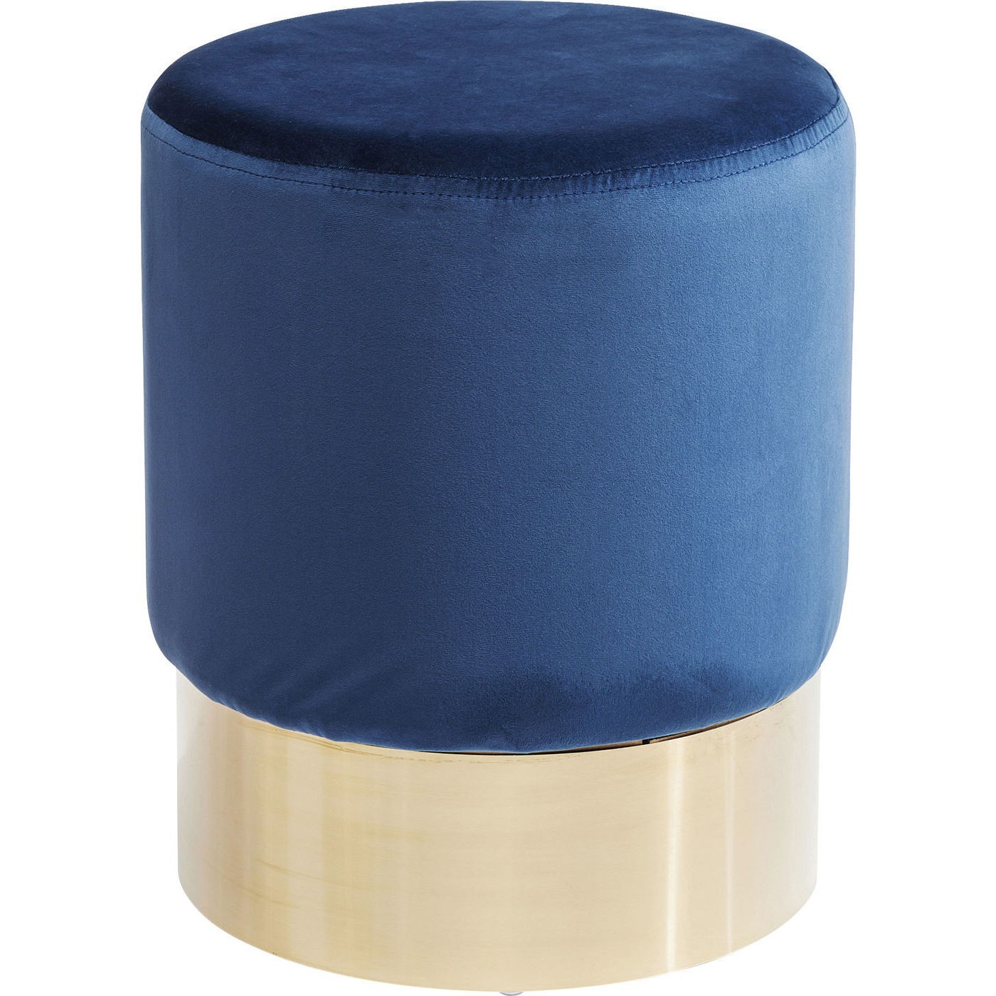Tabouret en velours bleu pétrole et acier doré D35 Tabouret en velours bleu pétrole et acier doré D35