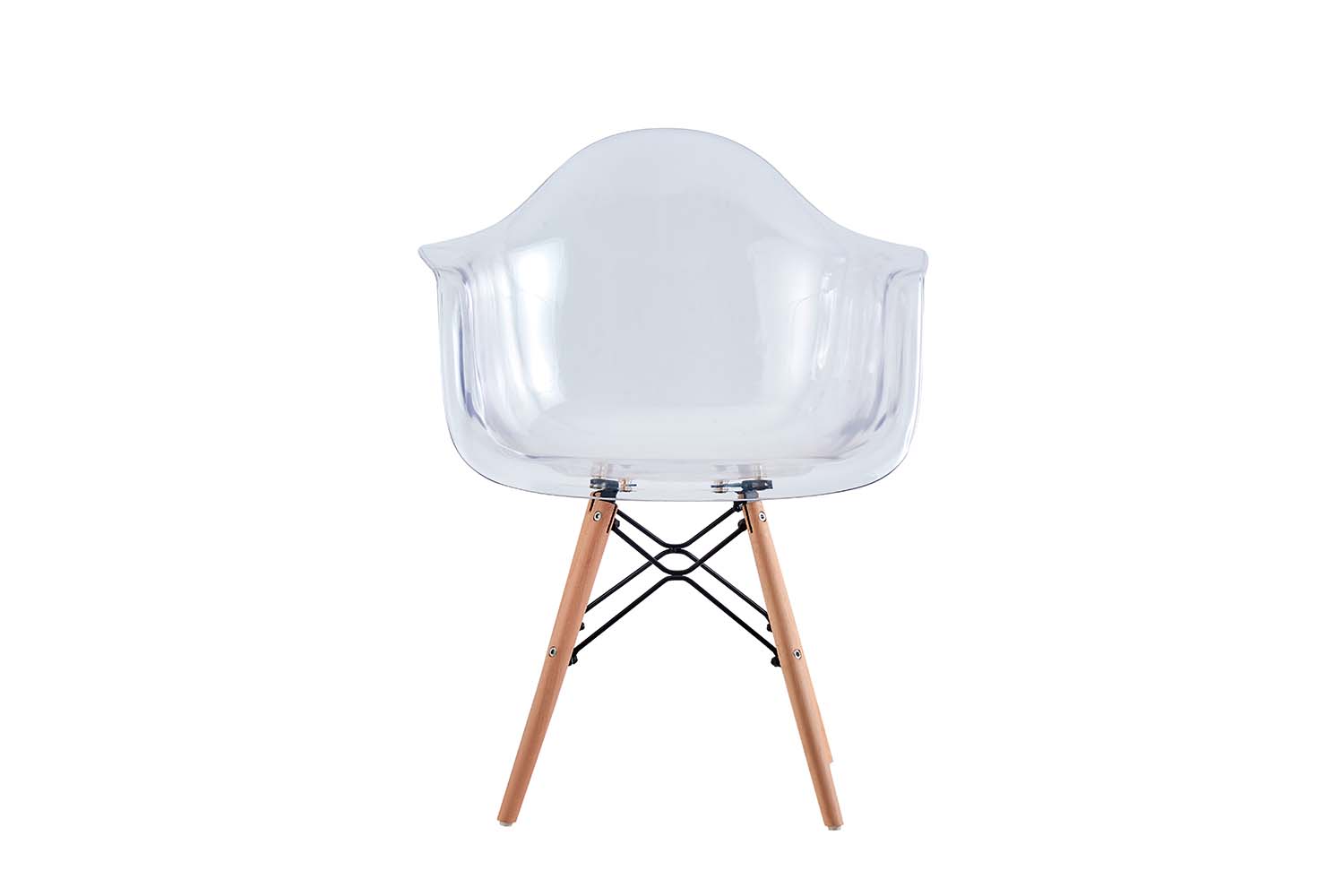 Lot de 2 chaises avec pieds en bois transparent Lot de 2 chaises avec pieds en bois transparent