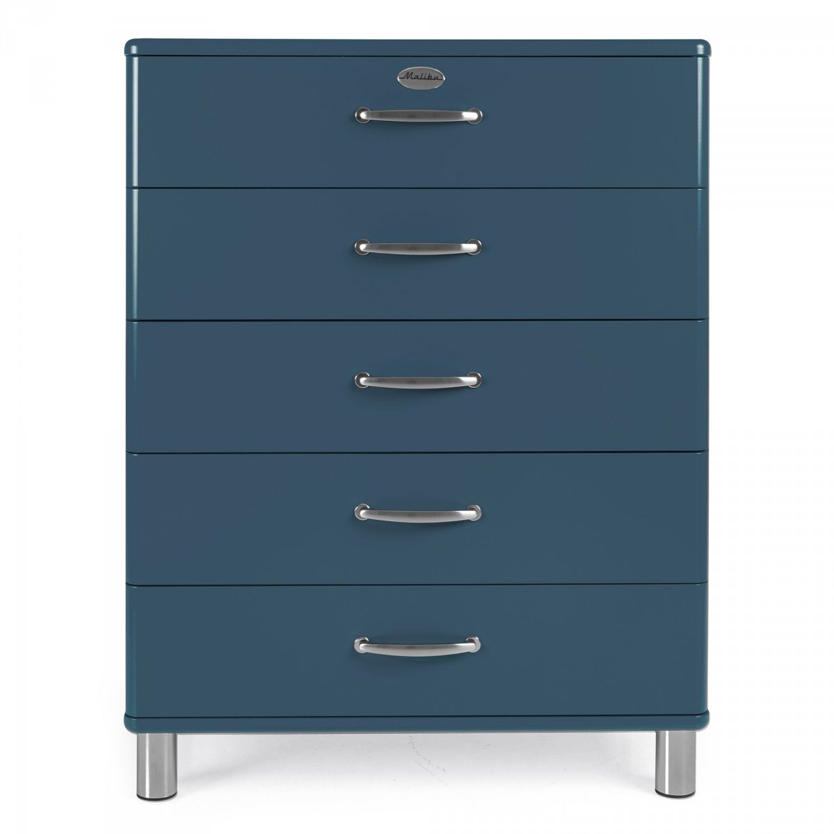 Commode haute 5 tiroirs bleu foncé Commode haute 5 tiroirs bleu foncé