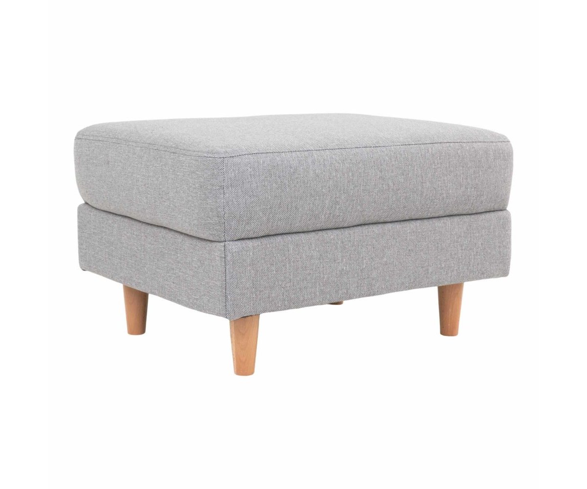 Repose-pieds en tissu et bois style scandinave