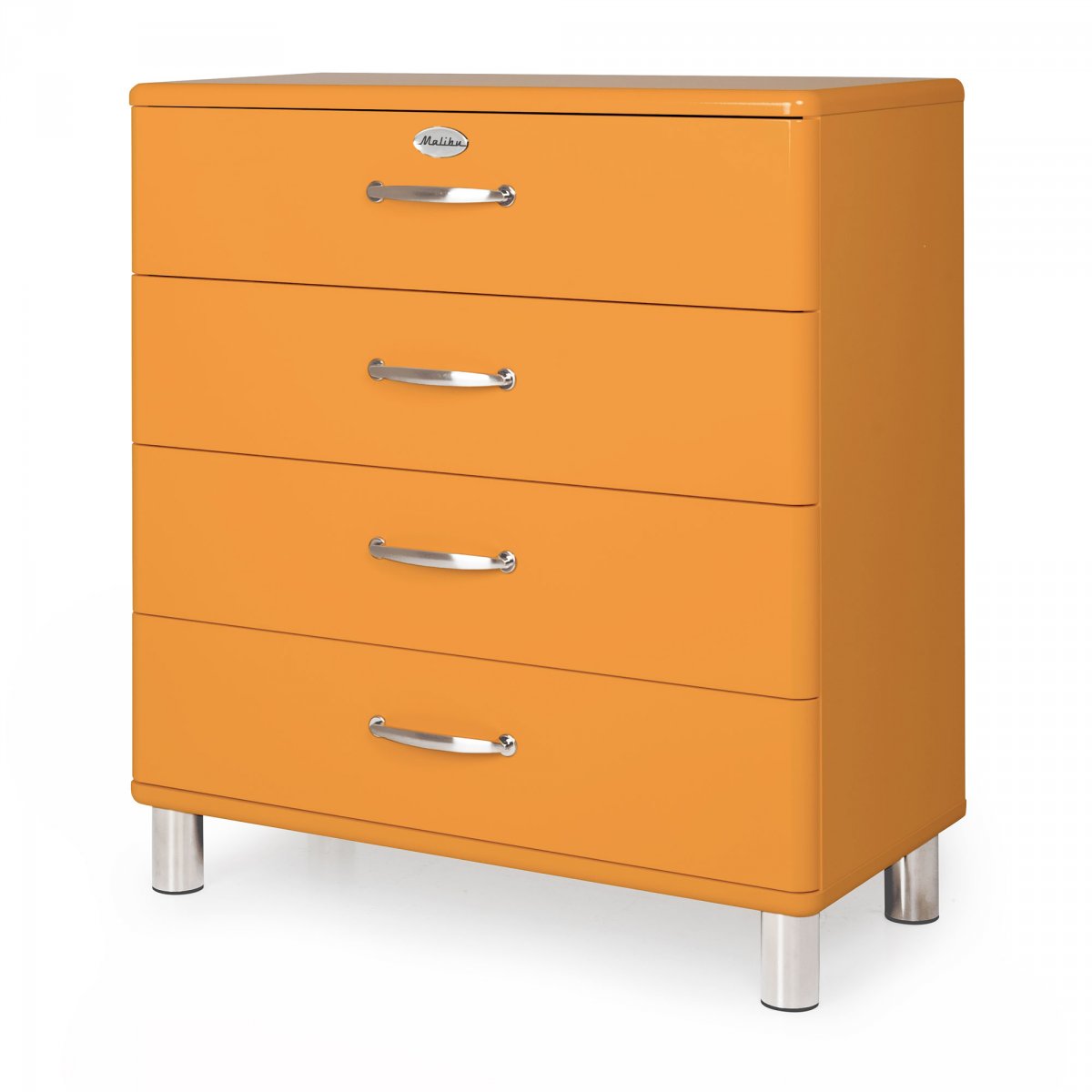 Commode 4 tiroirs style rétro Orange