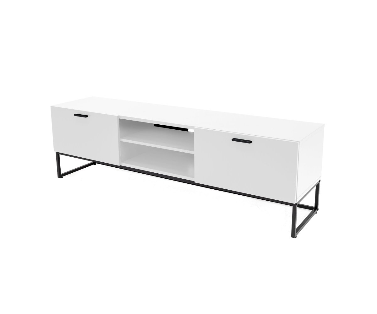 Meuble TV moderne en bois et métal Blanc