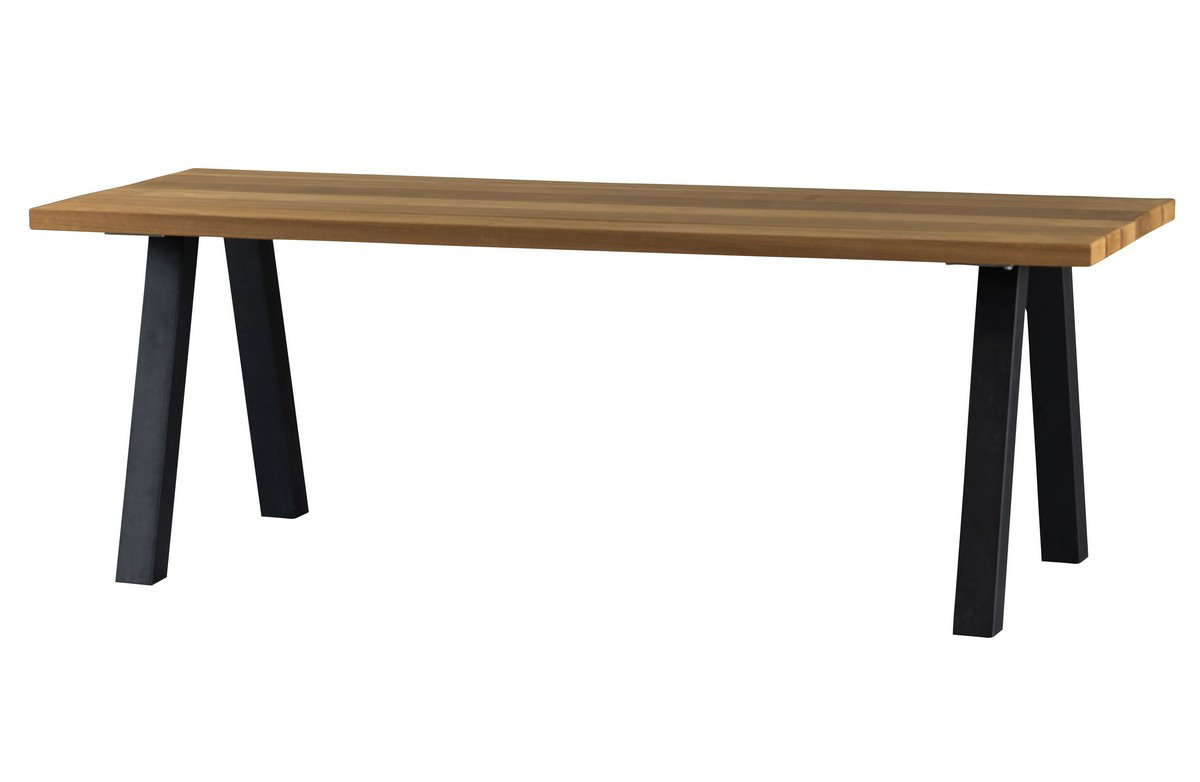 Table à manger en bois piétement en A 210x81cm noir