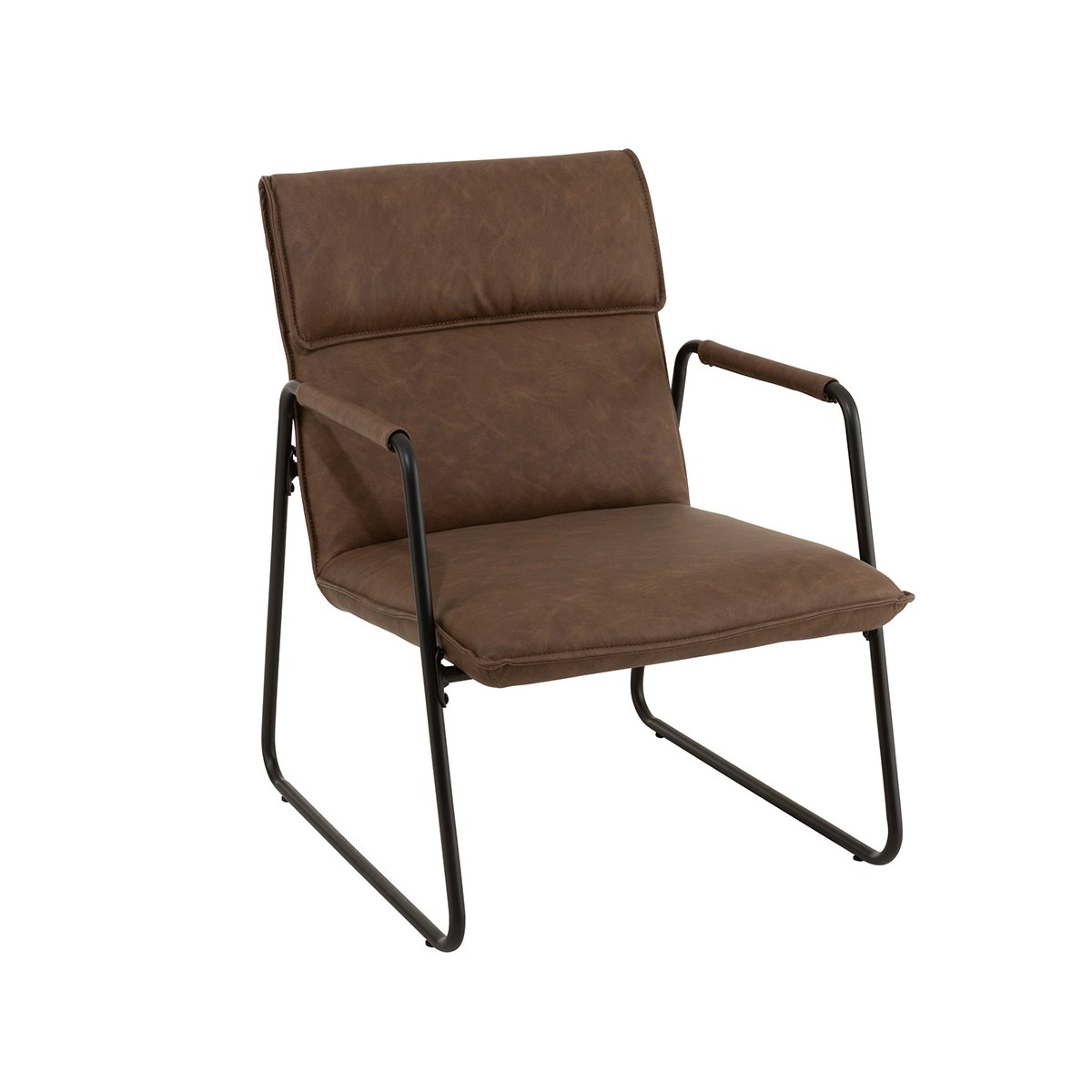 Fauteuil vintage en simili marron Fauteuil vintage en simili marron