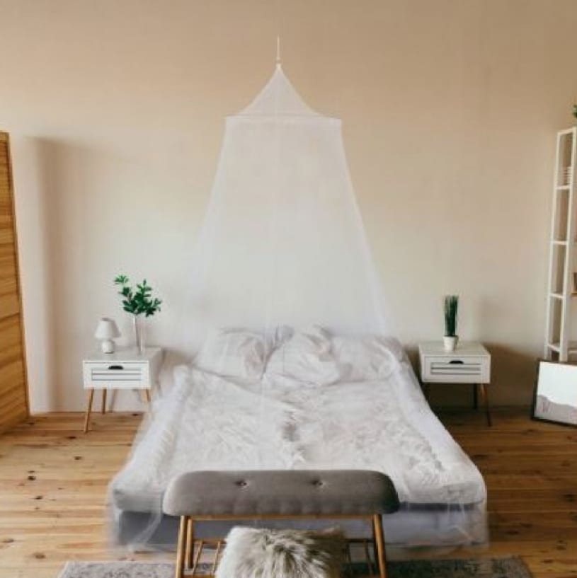 Moustiquaire de lit polyester blanc 2 places Moustiquaire de lit polyester blanc 2 places