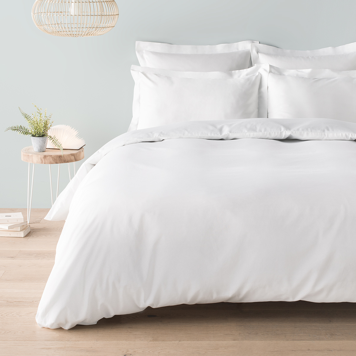 Housse de couette satin de coton peigné 120 fils 280 x 240