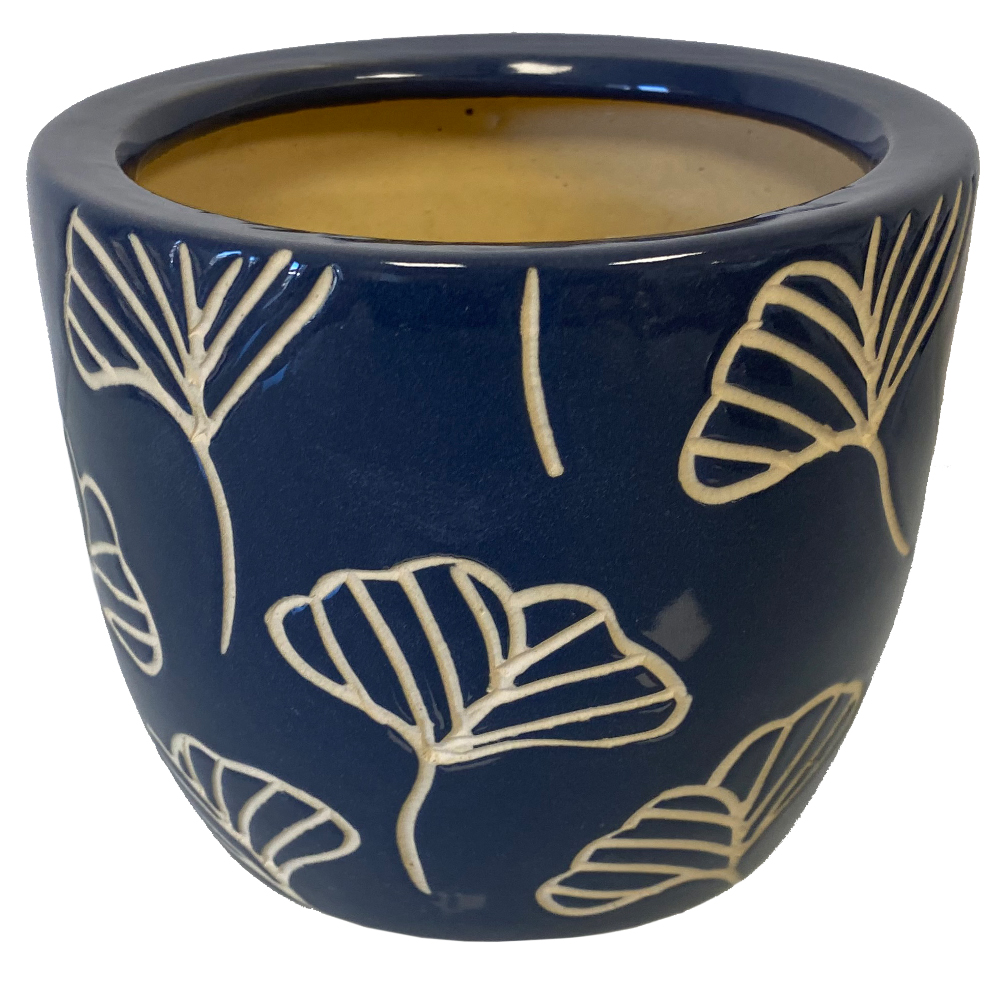 Cache pot bleu en terre cuite H23cm Cache pot bleu en terre cuite H23cm