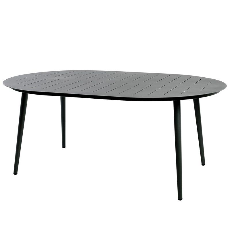 Table ovale 8 personnes 200X120 cm en aluminium carbone