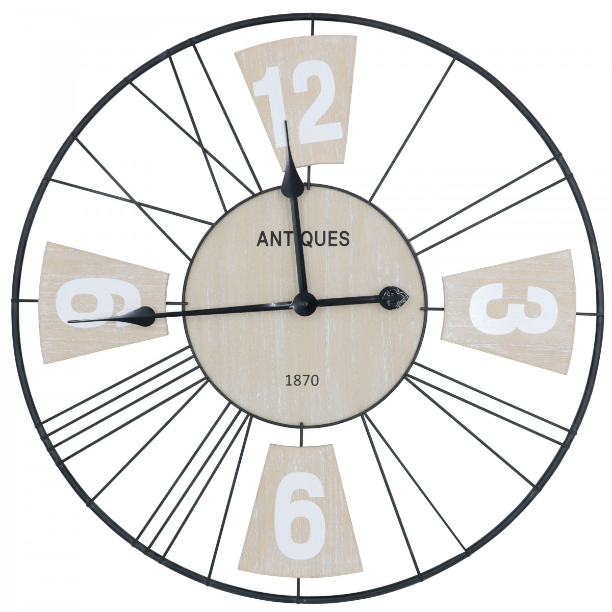 Horloge métal et panneaux de bois D60 Horloge métal et panneaux de bois D60