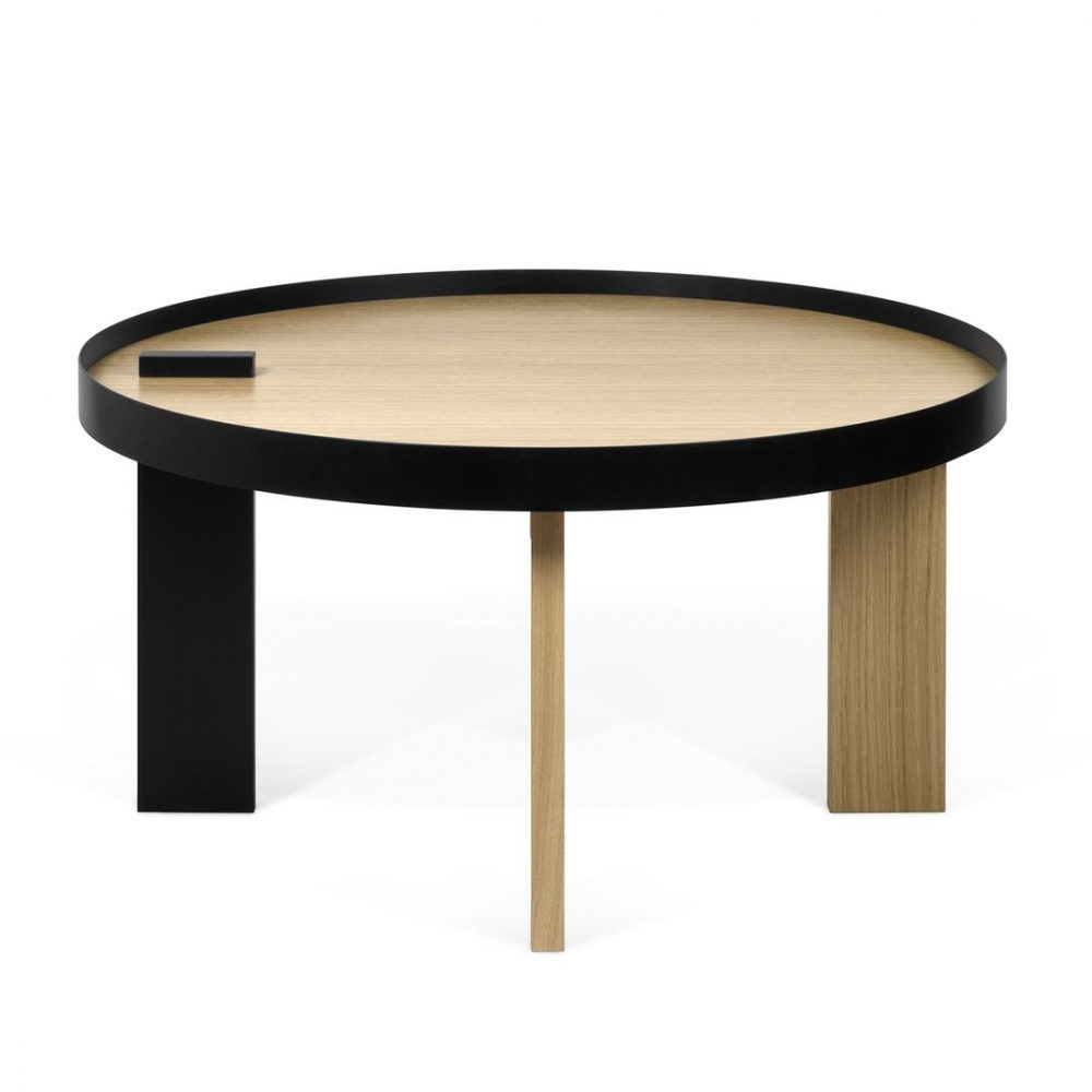 Table Basse effet bois Chêne et noir Table Basse effet bois Chêne et noir