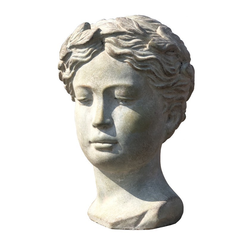 Buste tête de femme terre cuite ciment antique 21x16 Buste tête de femme terre cuite ciment antique 21x16