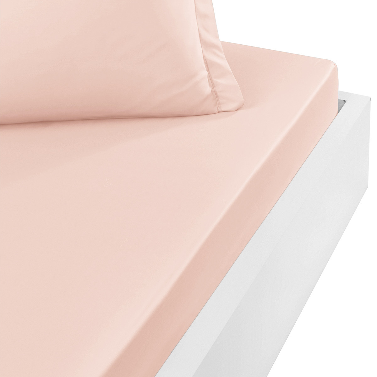 Drap housse en percale de coton bon Rose Poudre 140x200 cm Drap housse en percale de coton bon Rose Poudre 140x200 cm