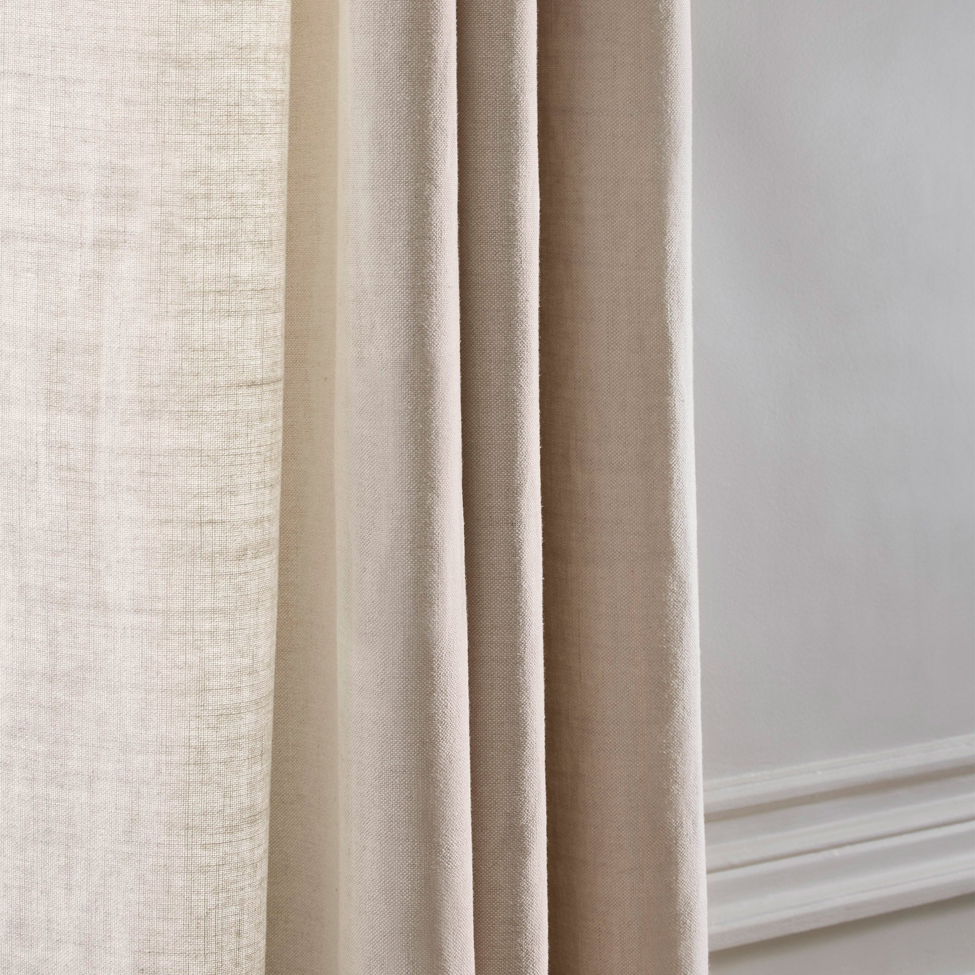 Rideau à ruban fronceur 145x275 cm Beige doré en Lin Rideau à ruban fronceur 145x275 cm Beige doré en Lin