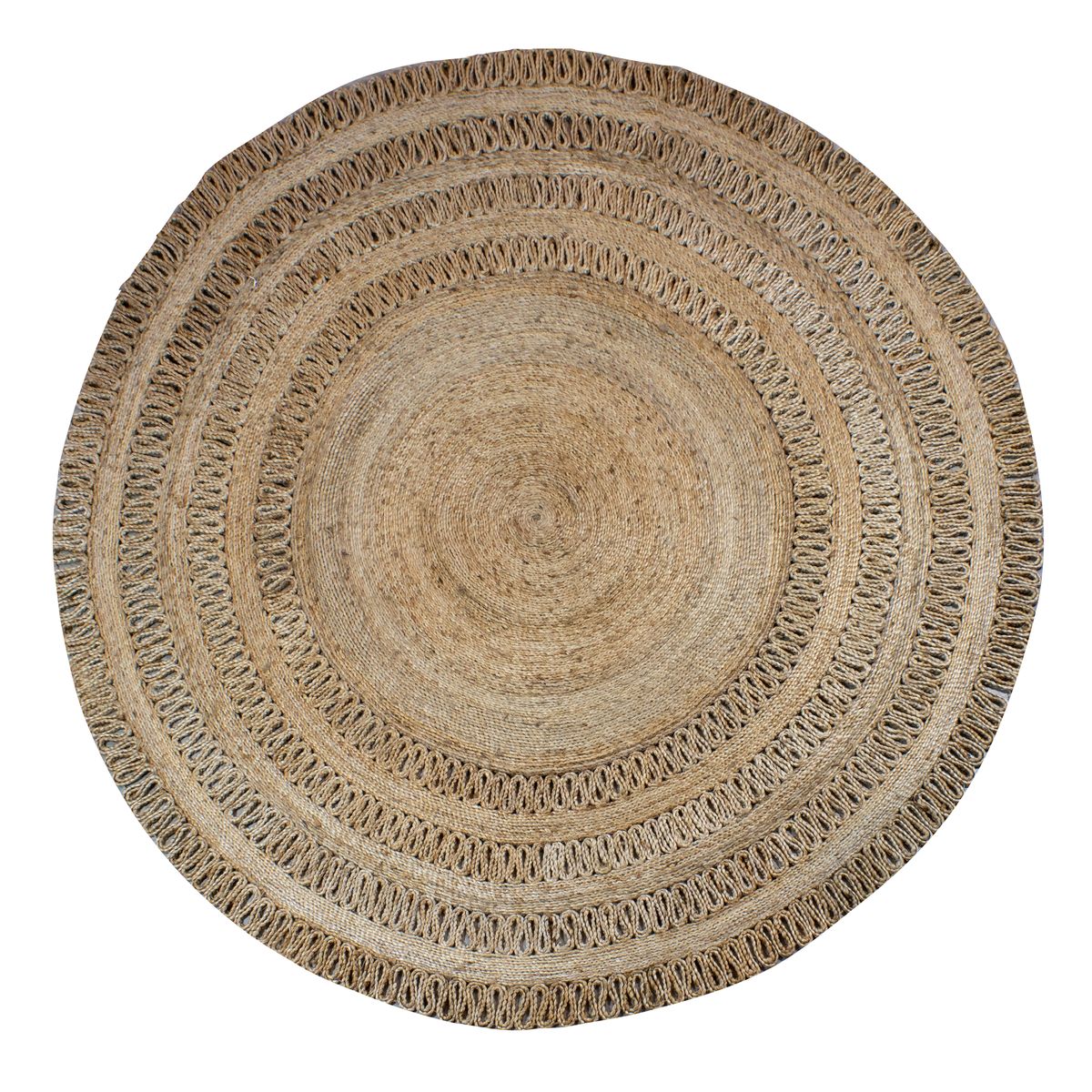 Tapis rond en jute tissé à la main 220cm Tapis rond en jute tissé à la main 220cm