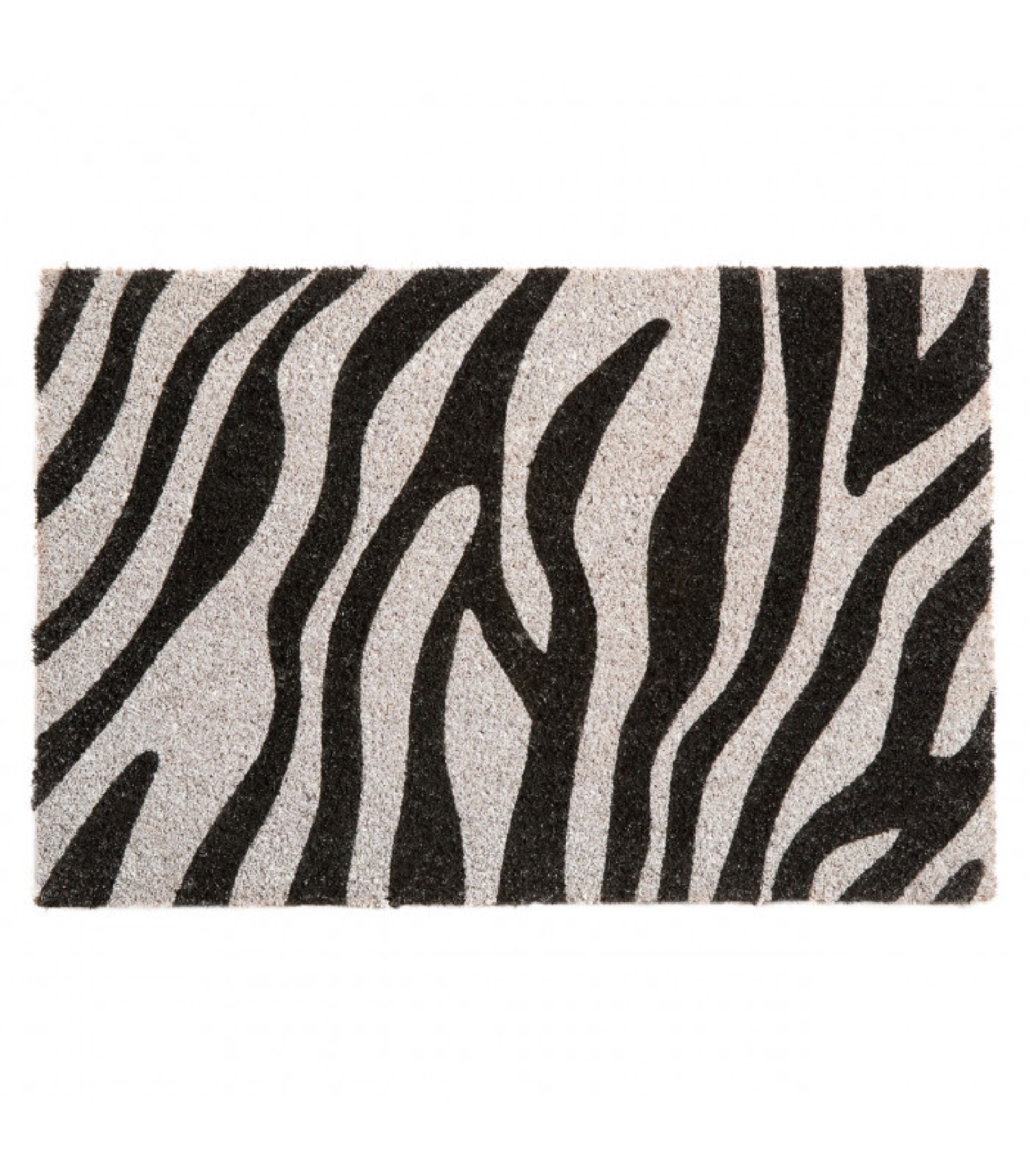Paillasson coco zèbre noir et blanc 60x40cm Paillasson coco zèbre noir et blanc 60x40cm