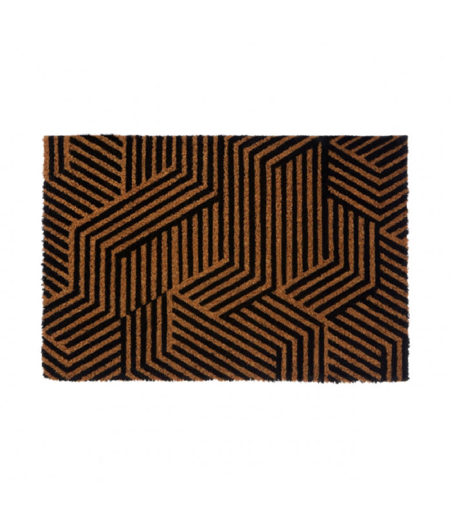 Paillasson coco motifs géométriques noirs 60x40cm Paillasson coco motifs géométriques noirs 60x40cm