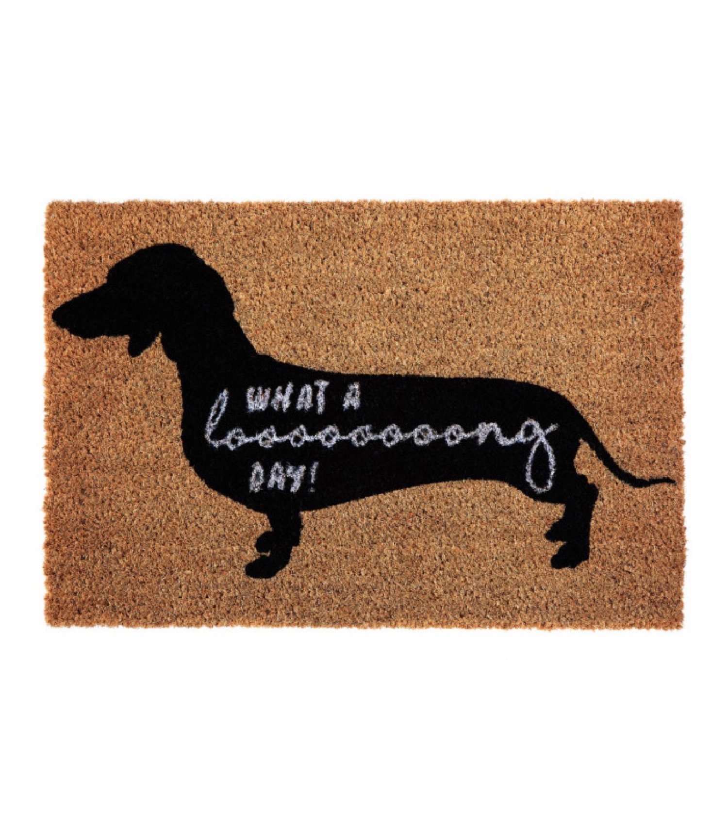 Paillasson coco sausage dog what a long day 60x40cm Paillasson coco sausage dog what a long day 60x40cm