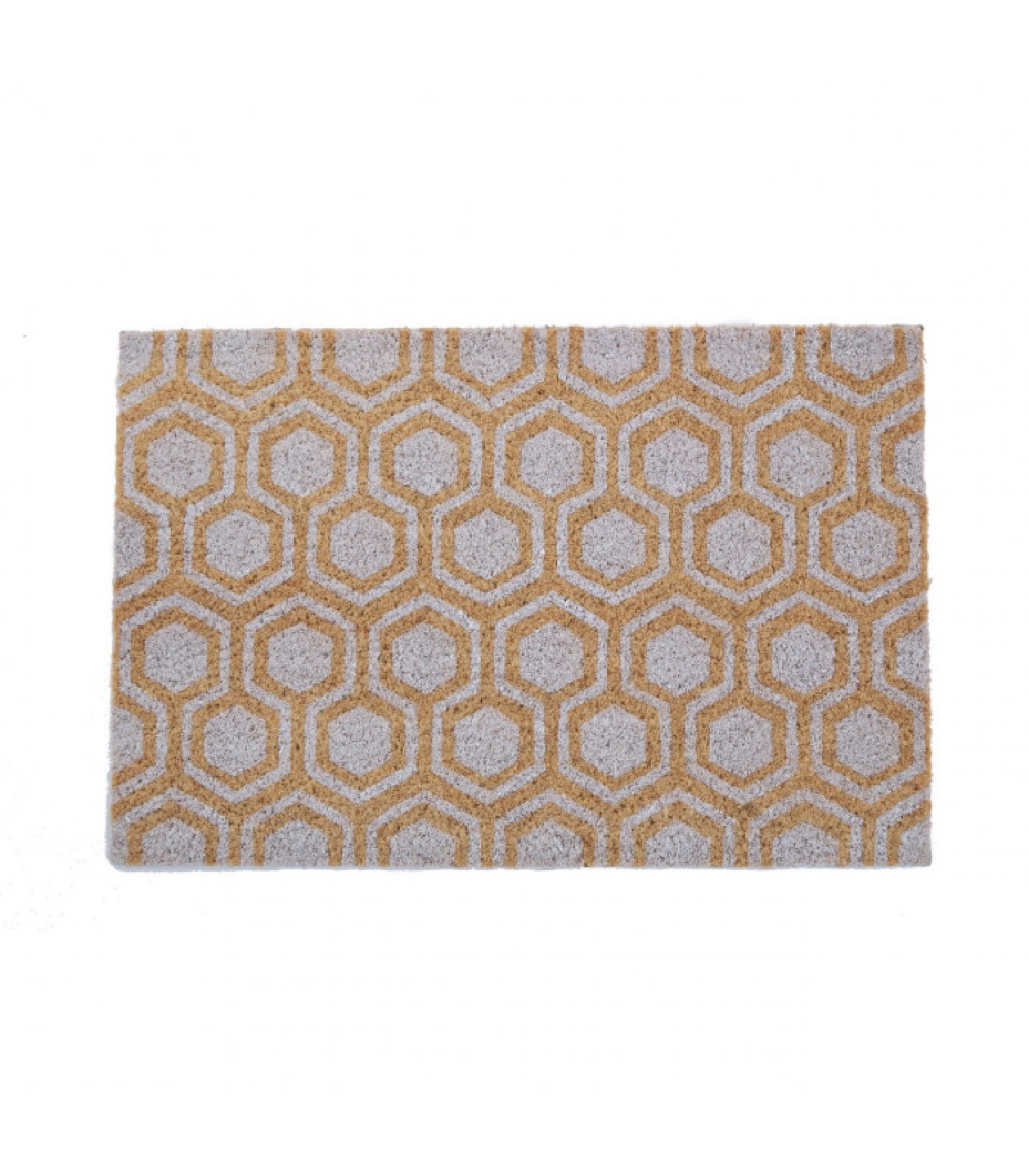 Paillasson coco motifs géométriques blancs 60x40cm Paillasson coco motifs géométriques blancs 60x40cm