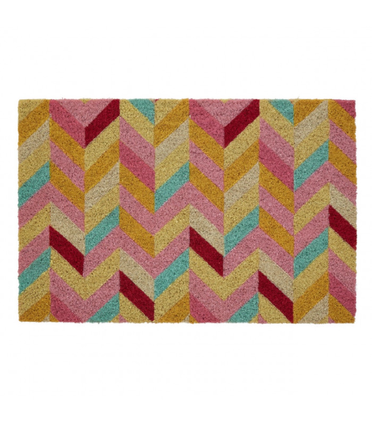 Paillasson coco chevrons multicolores 60x40cm Paillasson coco chevrons multicolores 60x40cm
